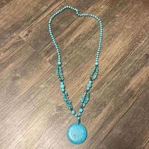 Parisian market faux turquoise necklace
